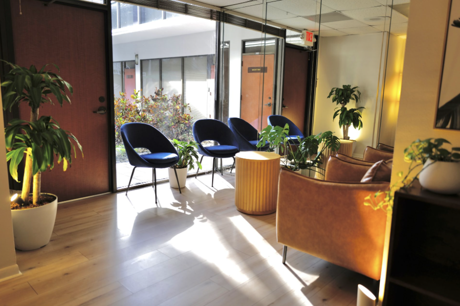 Contact our team to schedule a consultation – therapy office waiting area